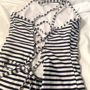 Women’s Navy/White One Piece Swimsuit. Size M.